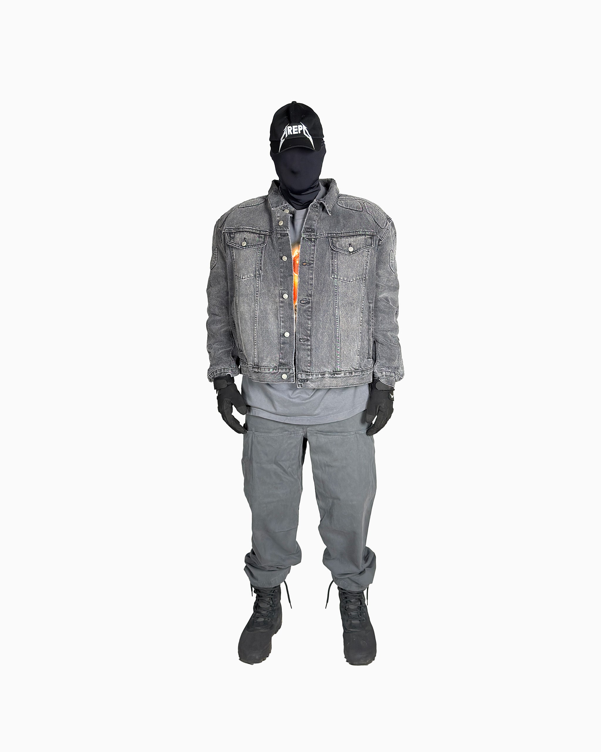 YGEBB Black Padded Denim Jacket (Made in USA)